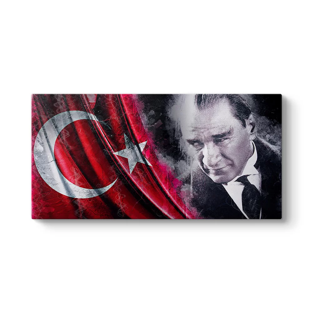 Türk Bayraklı Atatürk Tablosu - Model 5